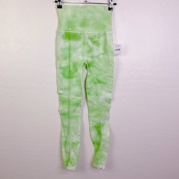 Free People Movement Good Karma Tie Dye Leggings Electric Pistachio Green XS S - Picture 6 of 12
